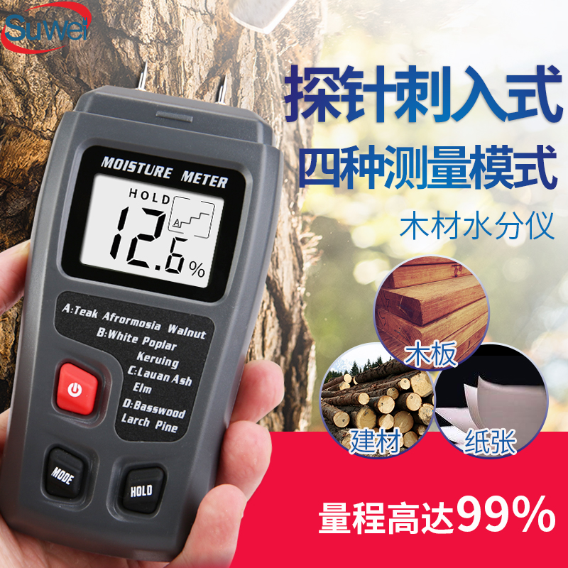 速为SW601木材水分测试仪含水率测定仪地板湿度测量测湿仪水分计
